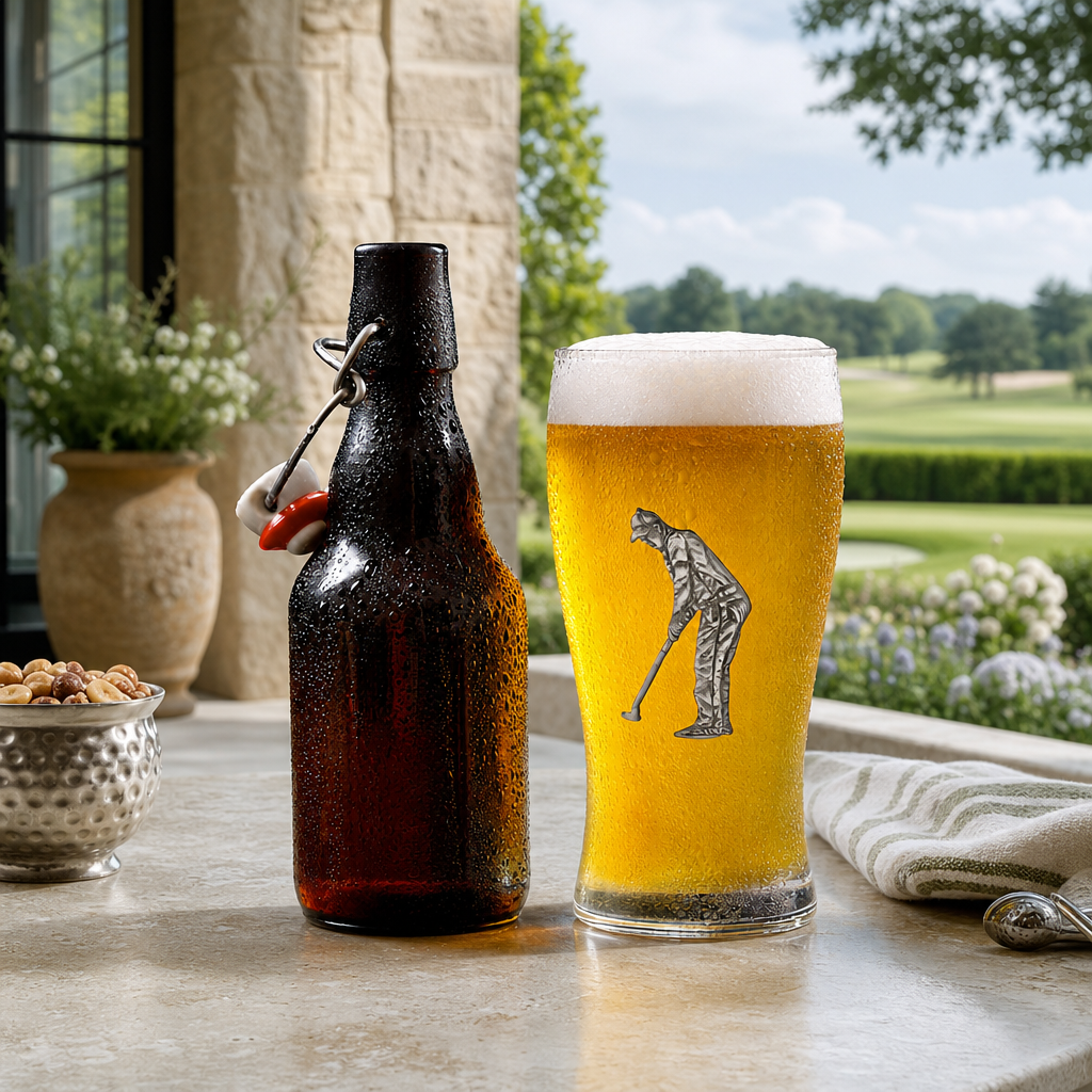 Golfer Beer Glass