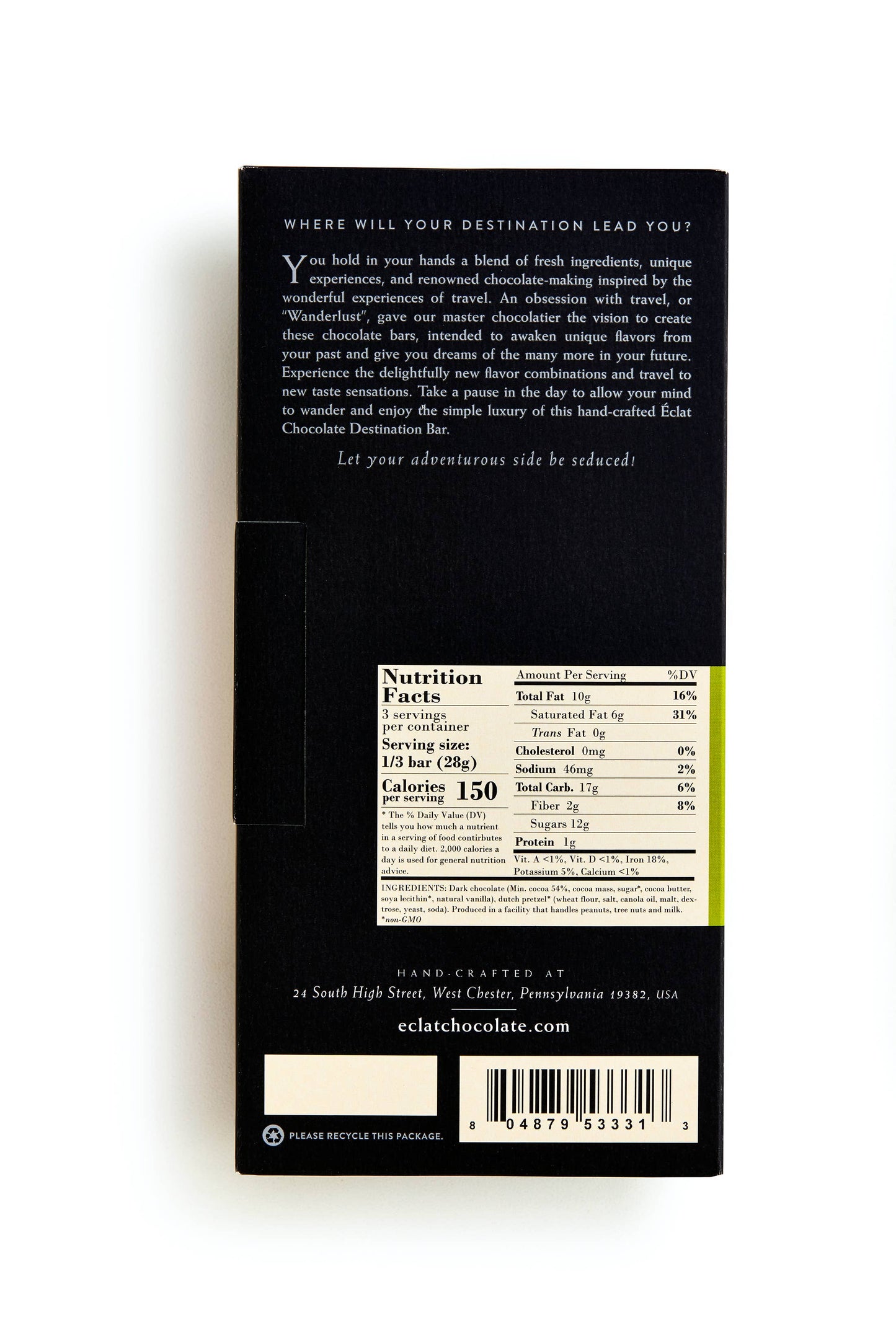 PHL Dutch Pretzel Destination Chocolate Bar - Dark