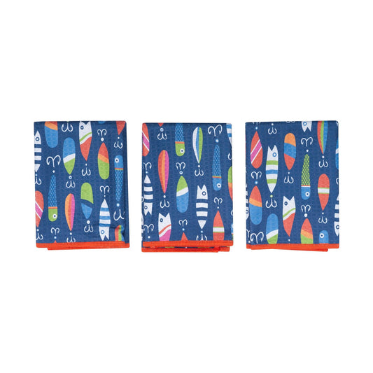 Mighty Mini Towel (Set of 3) Reversible - KN Lure: Navy