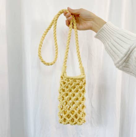 Handcrafted Braided Crossbody Bag - Beige
