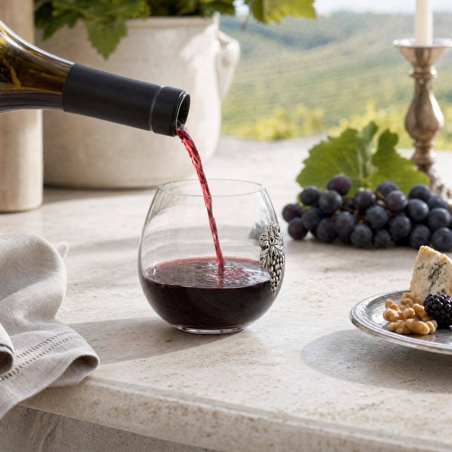 Grape Stemless Wine Glass