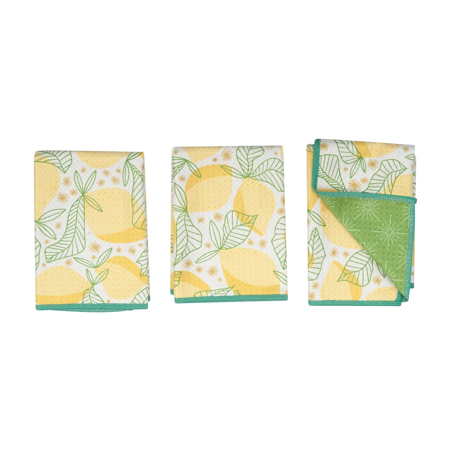 Mighty Mini Towel (Set of 3) Reversible - RJW Lemon Sparkle: Yellow