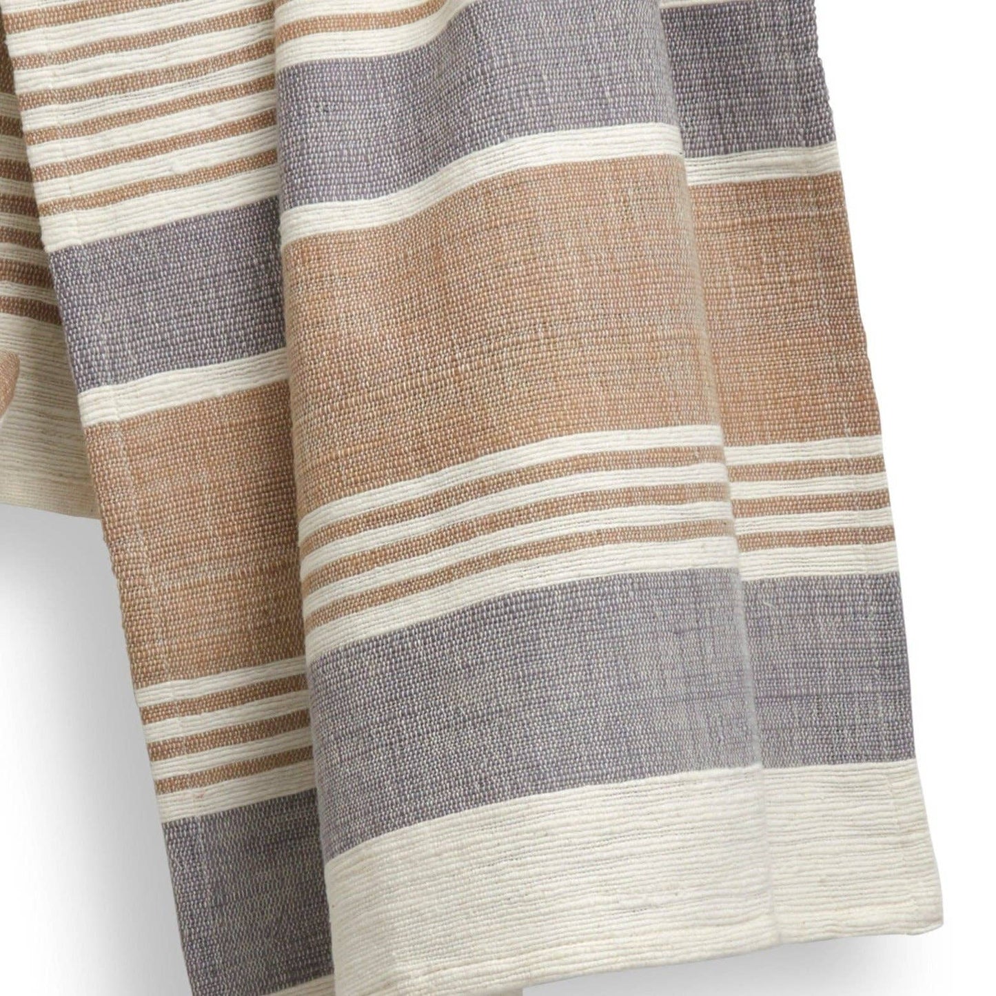 Cotton Kitchen Towel | Handspun & Handwoven | Studio Stripe | Pebble
