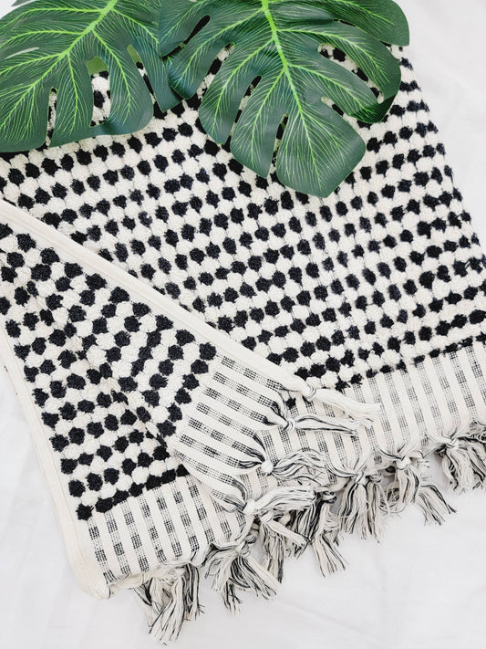 Bath Towels, Organic Turkish Cotton Pom Pom Towels 33X64"