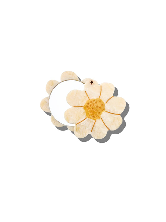 Hand-painted Vintage Daisy Compact Mirror | Eco-Friendly