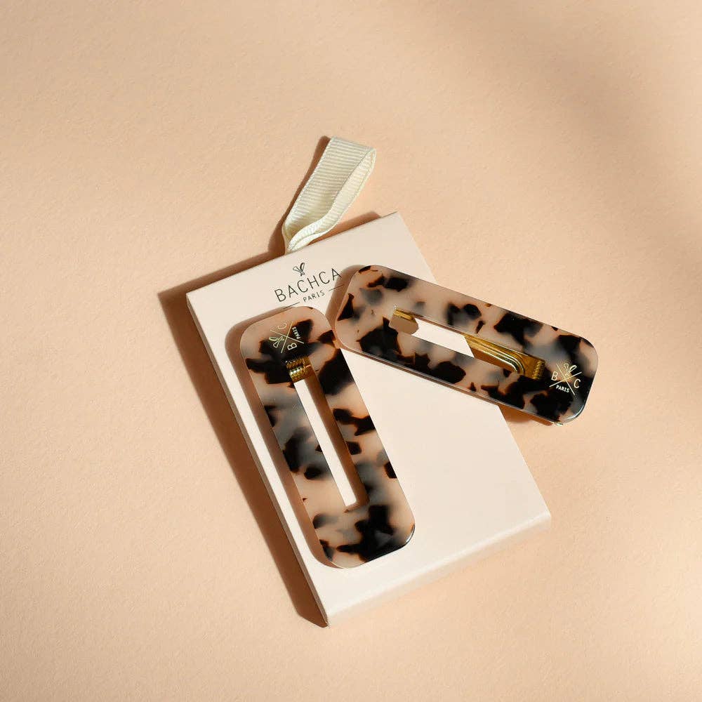 Modern Rectangular Hair Clips: Pearl