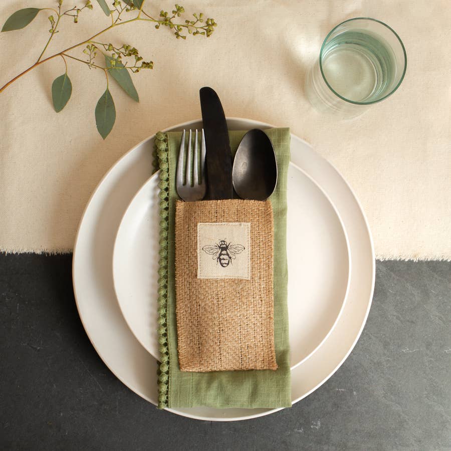 Bee Patch Cutlery Pouch - Set of 8