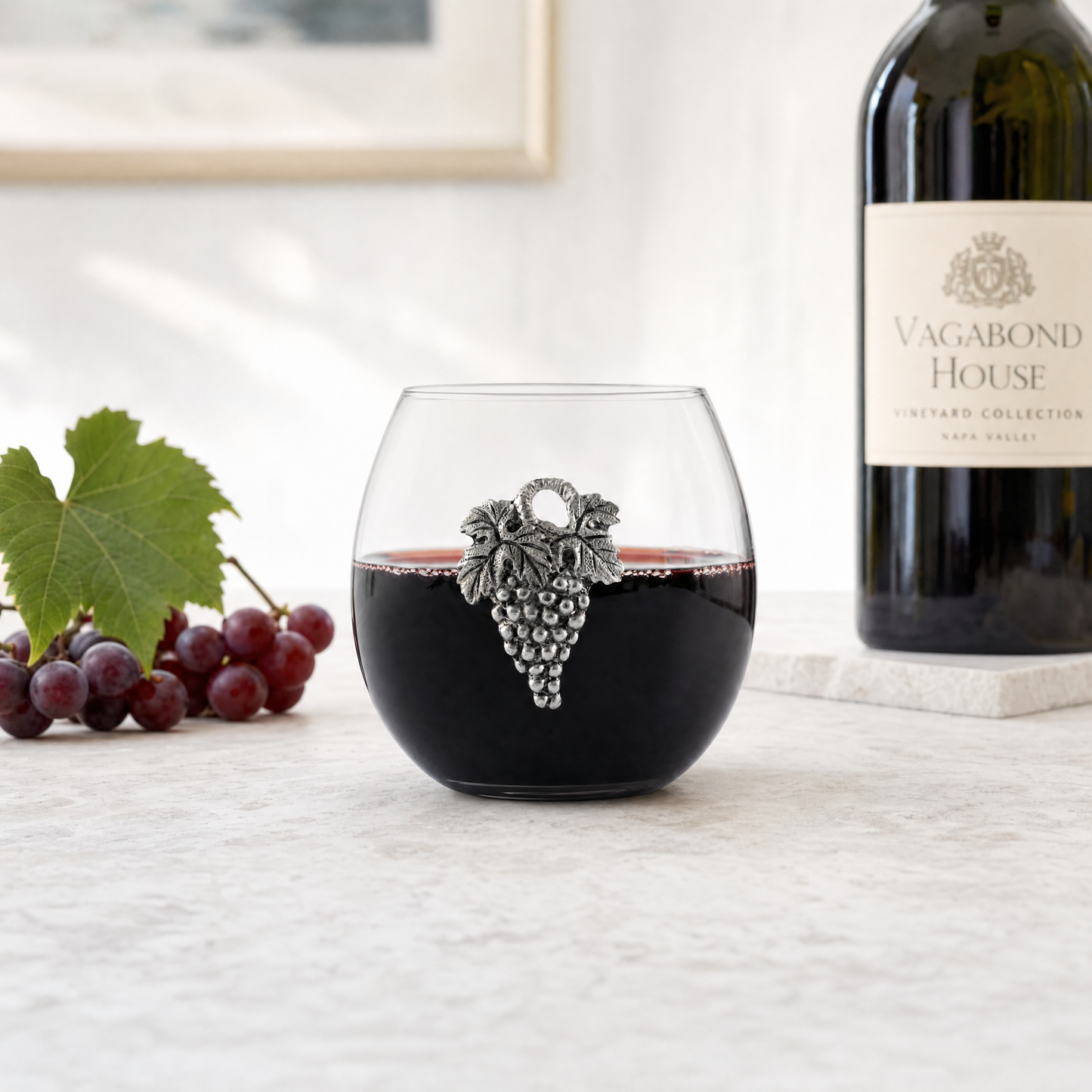 Grape Stemless Wine Glass