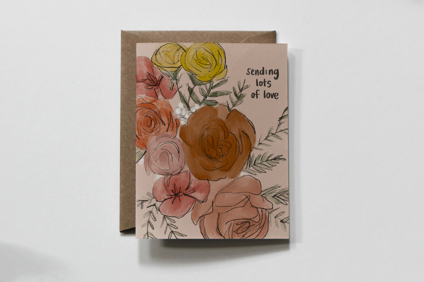 Lots of Love | Floral Bouquet Sorry & Sympathy Greeting Card