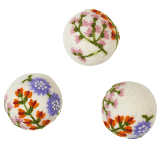 Wool Dryer Balls - Set of 3 Garden: Multi