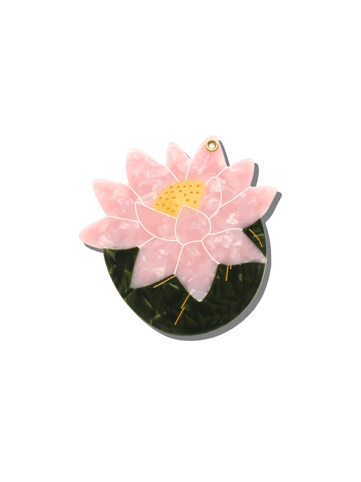 Hand-painted Japanese Lily Compact Mirror | Eco-Friendly