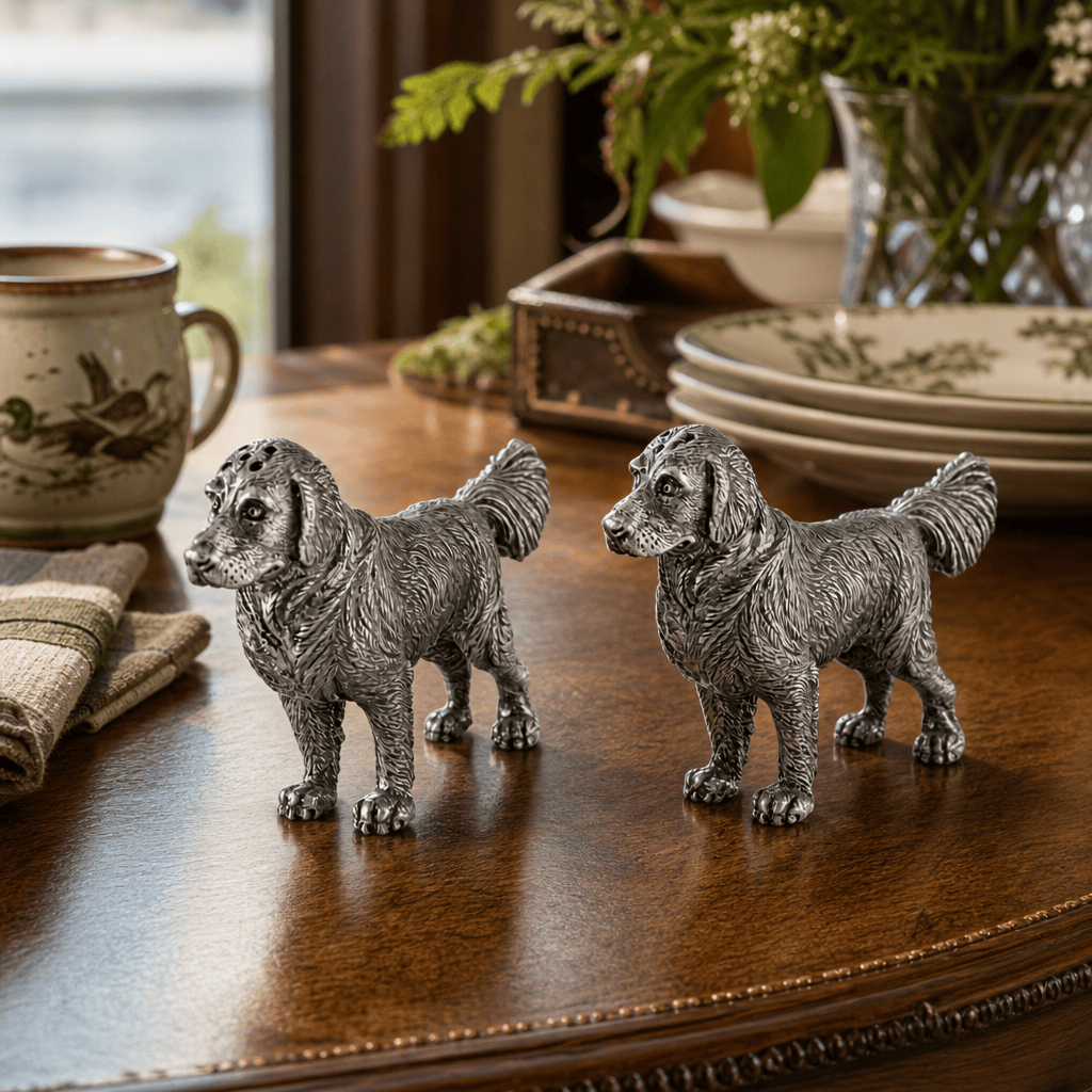 Pewter Retriever Salt and Pepper