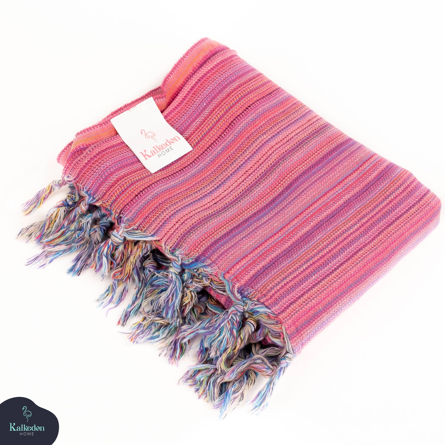 Rainbow Beach Towel | Turkish Towel | Sarong | Beach Wrap: Turquoise