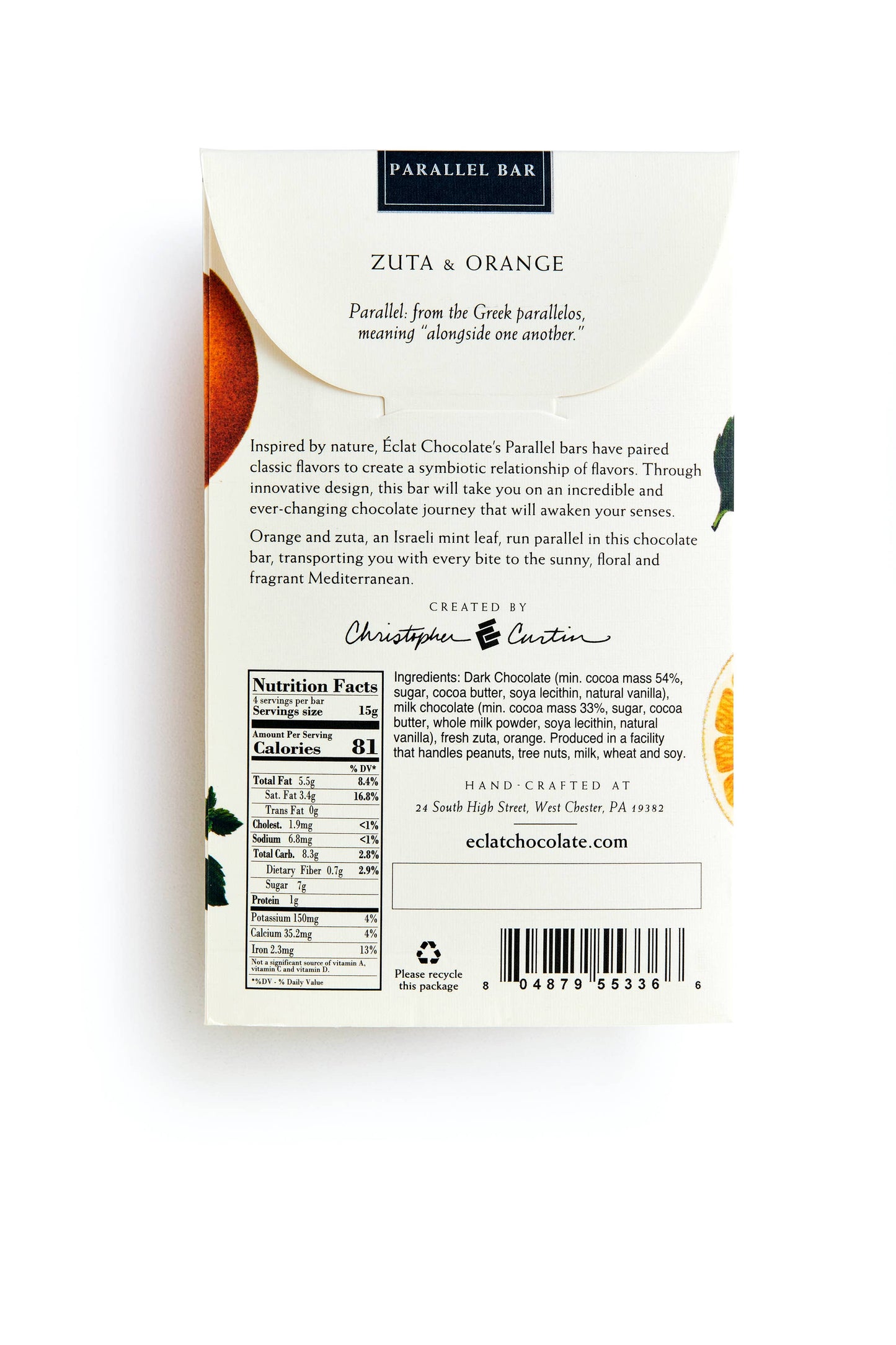 Zuta & Orange Parallel Chocolate Bar