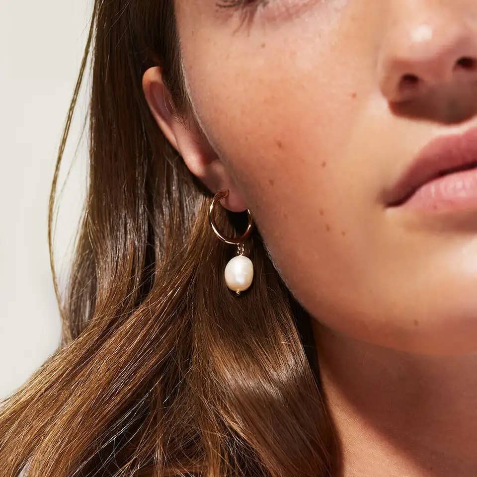 Aspen Pearl Hoop Earrings